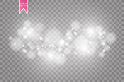 Abstract white bokeh effect explosion with sparks modern design. Glow star burst Stock Illustration