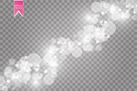 Abstract white bokeh effect explosion with sparks modern design. Glow star burst Stock Illustration