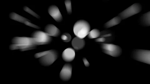 Abstract White Bokeh Particles Moving Towards Camera on Black Background Stock Footage 331524189