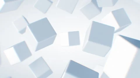 Abstract White Boxes in Light Space Floating Zoom 3d Animation Stock Footage 294510943