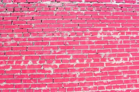 Abstract white brick wall texture depicting in paint colors on an old brick wall Stock Photos