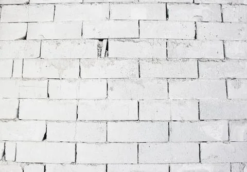Abstract white brick wall texture depicting in paint colors on an old brick wall Stock Photos