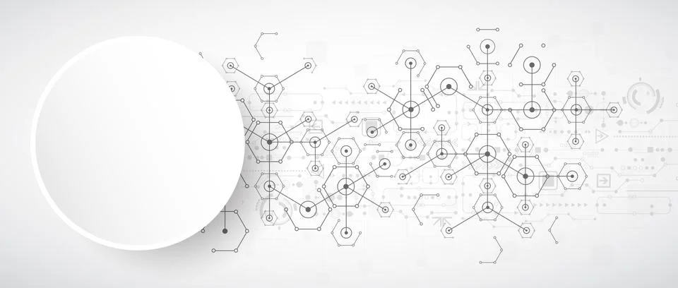 Abstract white bright technology hexagonal background. Connection structure. Stock Illustration