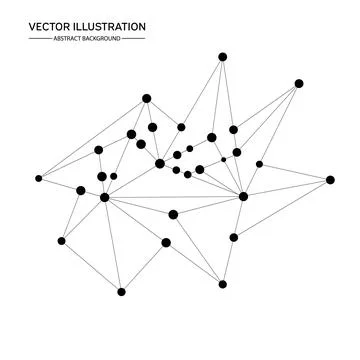 Abstract white bright technology vector background. Low poly, Molecule And Co Stock Illustration