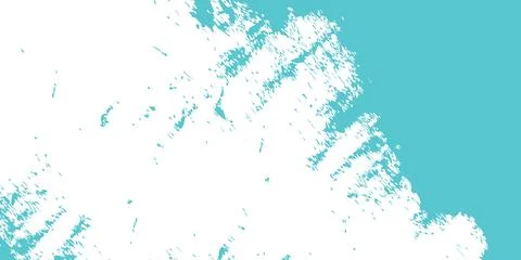 Abstract white brush stroke texture background with bright turquoise color for a Stock Illustration