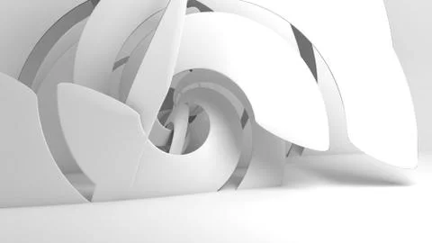 Abstract white cgi background with intersected 3d spiral 스톡 일러스트