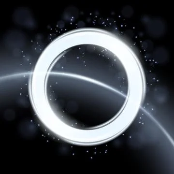 Abstract White Circle Isolated on Space Background, Elegant Light Ring, Vec.. 스톡 일러스트