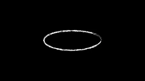 Abstract white circle outline animation loop dynamic hand drawn sketch styl.. Stock Footage 338253247