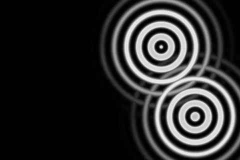 Abstract white circle with ring light on black background Stock-Illustration