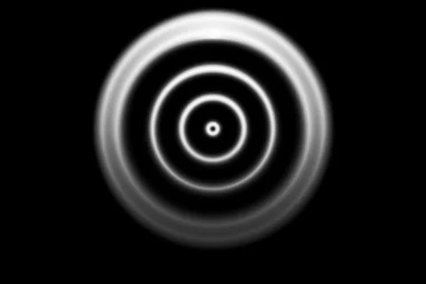 Abstract white circle with ring line on black background Stock Illustration