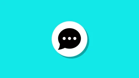 Abstract white circle transforms into black speech bubble with three dots o.. Stock Footage 327762567