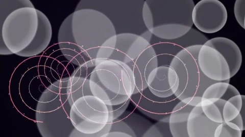 Abstract White Circles on Black Background Animation. Video stock 329291668