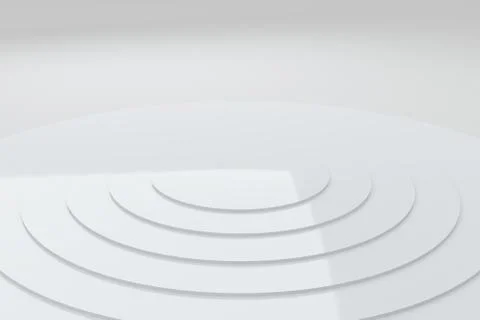 Abstract white circles wave pattern animation background 3d rendering Stockillustratie