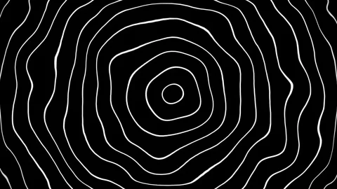 Abstract white circular concentric ripple waves Stock Footage 337205789