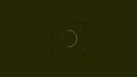 Abstract white circular graphic element on solid dark background for design Stock Footage 342094457