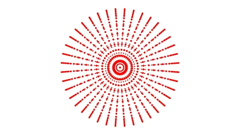 Abstract white circular pattern is rotating, disco backdrop, signaling Stock Footage 102944234