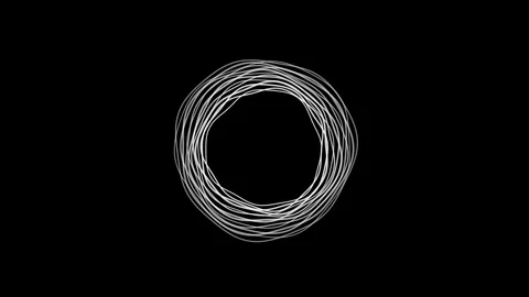 Abstract White Circular Wave Lines Motion Loop Graphic Design Element on Pu.. Video stock 346436631