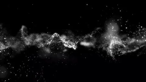 Abstract white clean, soft, shiny and blurred particle moving on black back.. Stock Footage 295193955
