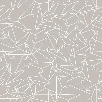 Abstract White Cloth Hanger Vector Graphic Art Seamless Pattern Stock Illustration