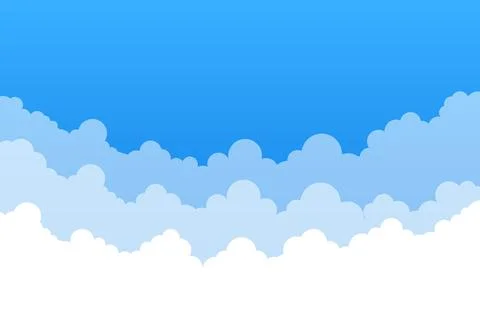 Abstract white cloud on blue sky. Border of clouds. Vector stock illustration Stock-Illustration