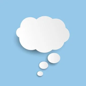 Abstract white cloud icon isolated on blue background. Vector illustration イラスト素材