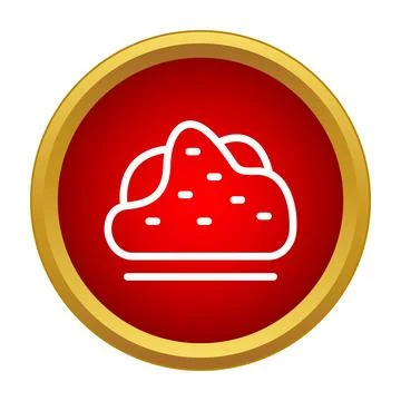 Abstract white cloud with rain falling icon Stock Illustration