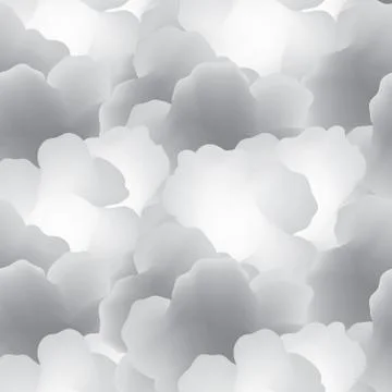 Abstract White Cloud Sky Seamless Pattern. Flow fog background Stock Illustration