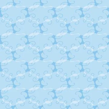 Abstract White clouds on blue background seamless pattern 스톡 일러스트
