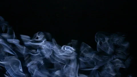 Abstract white clouds of smoke, blue fog, steam, mist texture with black shadows Видео 252791682