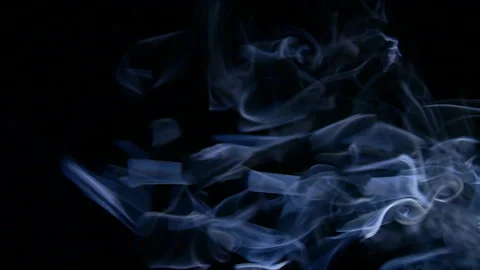 Abstract white clouds of smoke, blue fog, steam, mist texture with black shadows Stockbeeldmateriaal 253845698