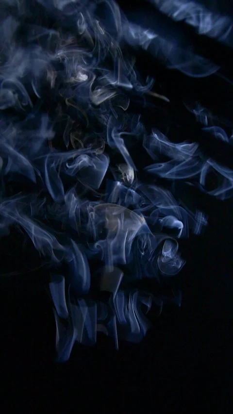 Abstract white clouds of smoke, blue fog, steam, mist texture with black shadows Stock Footage 255005649