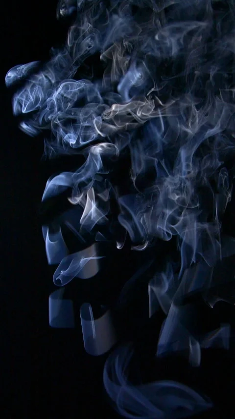 Abstract white clouds of smoke, blue fog, steam, mist texture with black shadows Stock Footage 255550180