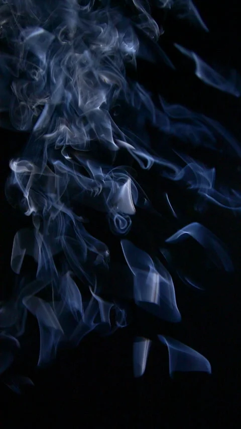 Abstract white clouds of smoke, blue fog, steam, mist texture with black shadows Stock Footage 258421207