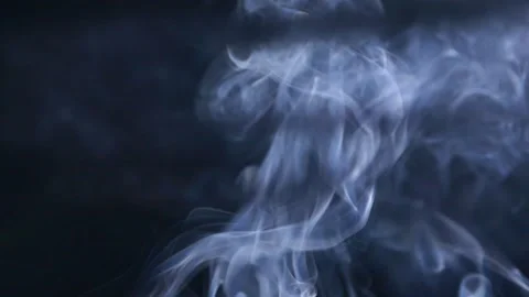 Abstract white clouds of smoke, blue fog, steam, mist texture with black shadows Stockbeeldmateriaal 260446262