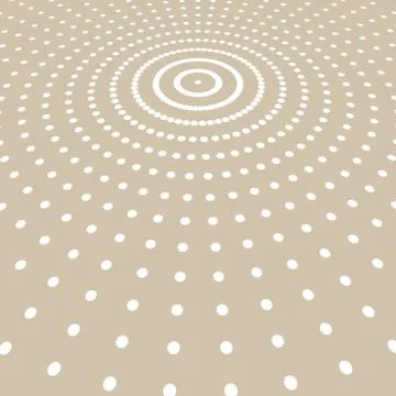Abstract white color dots pattern halftone radius on light brown background. Illustrazione stock
