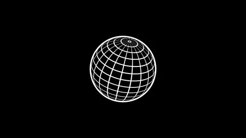 Abstract white color Grid sphere isolated on black background. Stock Footage 295415659