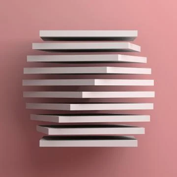 Abstract white compound object over pink Illustrazione stock