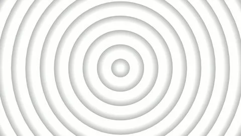 Abstract White Concentric Circles Expanding Outward in a Seamless Loop. Stock Illustration
