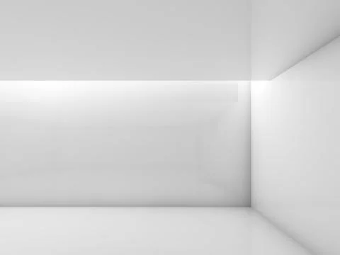 Abstract white contemporary interior 3d render Stock Illustration