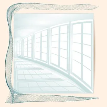 Abstract white corridor Stock Illustration