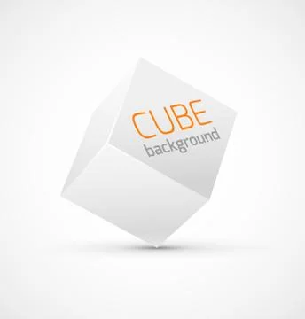 Abstract white cube background Stock Illustration