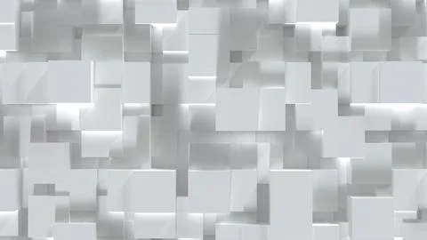 Abstract white cube block on random level surface. Minimalism concept. 3D i.. Stock Illustration