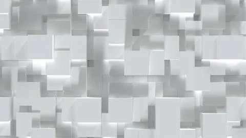 Abstract white cube block on random level surface. Minimalism concept. 3D i.. Stock Illustration