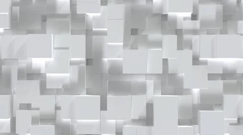 Abstract white cube block on random level surface. Minimalism concept. 3D ... Stock Photos
