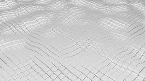 Abstract White Cube Square Shape Field Tiles Geometric Modern Design Stock Footage 166545410