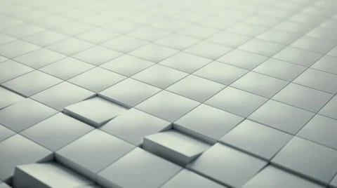 Abstract White Cube Turn, 3d Animation 4k Stock Footage 64074771
