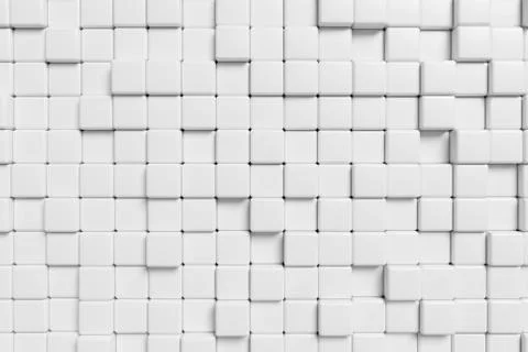 Abstract white cubes 3d background. Stock Illustration