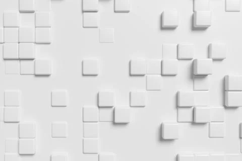 Abstract white cubes, 3d background. Stock Illustration