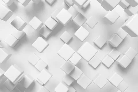Abstract white cubes, 3d background Stock Illustration
