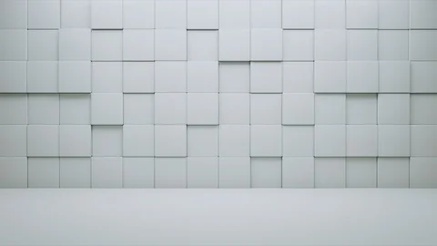 Abstract white Cubes Background Random Motion, 3d Loopable Animation 4k Stock Footage 111868885